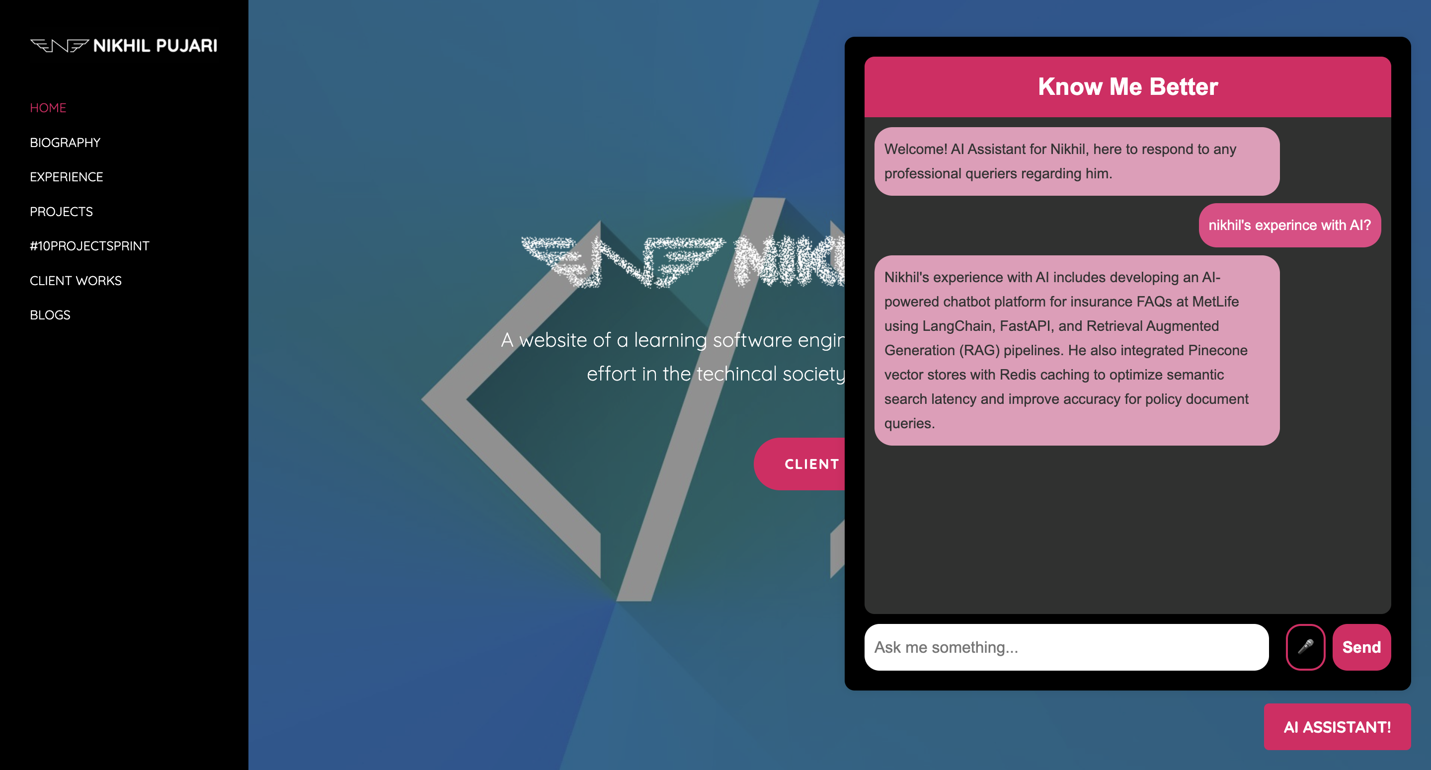 AI Chatbot RAG Screenshot