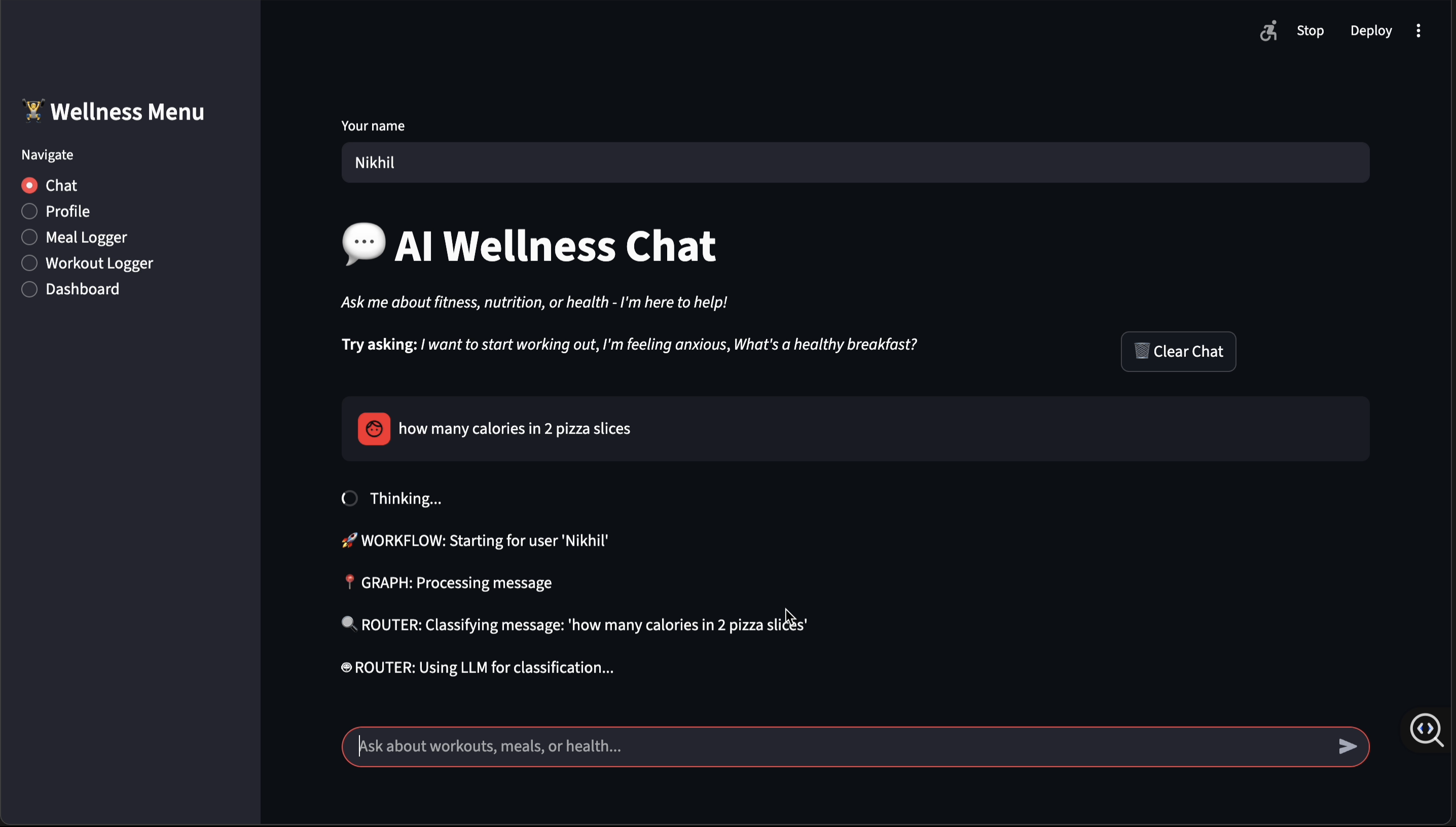 AI Wellness Multi-Agent System Screenshot